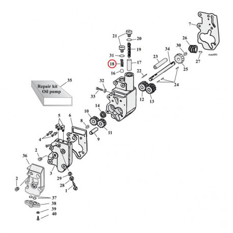 Ressort de pompe huile  36-55 et 66-80 B.T