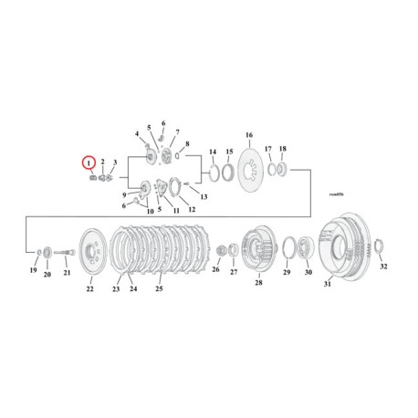 Ressort de buté embrayage XL 84-93