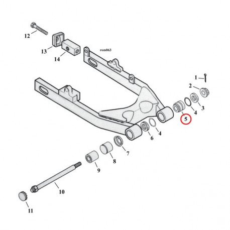 Roulement de bras oscillant 82-99 XL,  91-03 DYNA 